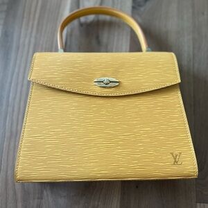 Louis Vuitton LV Malesherbes Used Handbag Yellow Epi Leatherexcellent condition